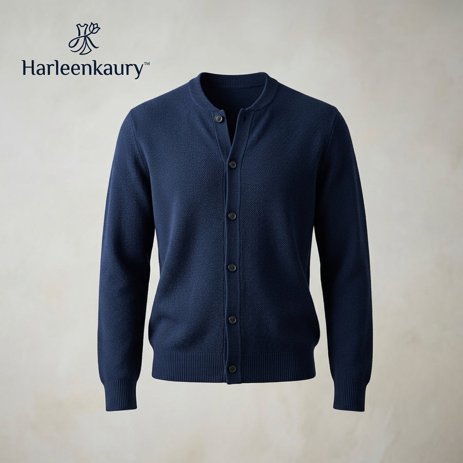 Harleenkaury™ Textured Button Cardigan Jacket
