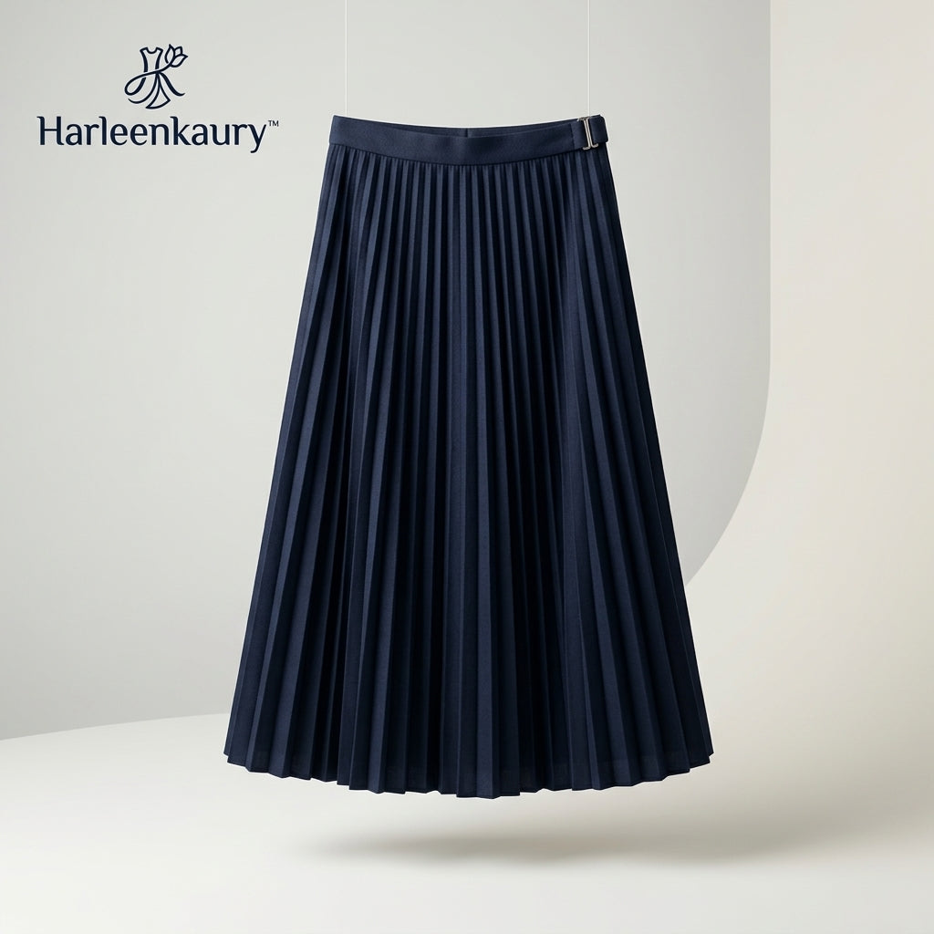 Harleenkaury™ Pleated Midi Skirt