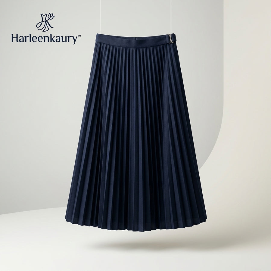 Harleenkaury™ Pleated Midi Skirt